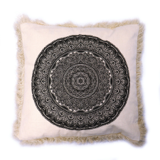 Eden Hagyományos Mandala Párnahuzat - 60x60cm - fekete lakástextília