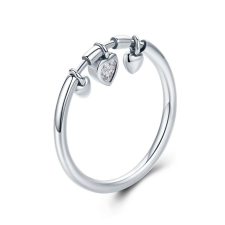 EdenBoutique Csillogó szívek ezüst gyűrű 5 gyűrű