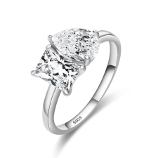 EdenBoutique Double Crystals 6 ezüst gyűrű gyűrű