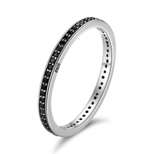 EdenBoutique Fashion Band fekete ezüst gyűrű gyűrű