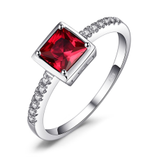 EdenBoutique Sparkling Ruby 6 ezüst gyűrű gyűrű