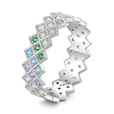 EdenBoutique Starlight színes kristály ezüst gyűrű 8 gyűrű