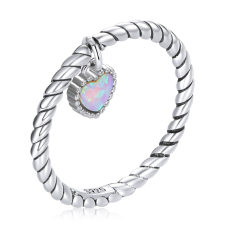 EdenBoutique Vintage stílusú szerelmes szív ezüst gyűrű 7 gyűrű
