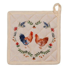 Edényalátét 20x20cm, pamut, Chicken and Rooster konyhai eszköz