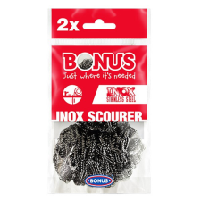Edénysúroló BONUS Inox spirál fém dörzsi 5x5x3,5cm 2 db/csomag tisztító- és takarítószer, higiénia