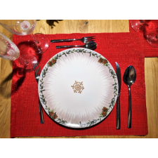  Edessa kerámia lapos tányér Ø26cm karácsonyi hópihe tányér és evőeszköz