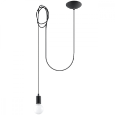EDISON 1 LONG E27 függesztett mennyezeti lámpa 3m loft fekete SOLLUX világítás