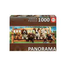 Educa 1000 db-os Panoráma puzzle - Kutyusok a padon (19038) puzzle, kirakós