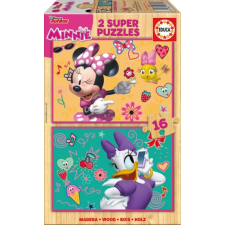Educa 2 x 16 db-os fa puzzle - Minnie Mouse és Daisy (17623) puzzle, kirakós