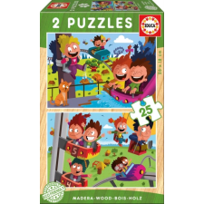  Educa fa puzzle vidámparkban 2x25 darab puzzle, kirakós