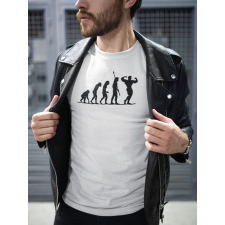  Edző evolúció fehér póló egyedi ajándék