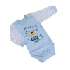 EEVI Hosszú Ujjú Body - Kék/Fehér Tigrises - 68