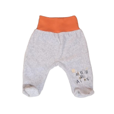 EEVI Plüss bébi nadrág - Szürke / Narancs passzéval - "My Friendly..." 68 babanadrág