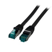 EFB S/FTP CAT6a Patch kábel 10m Fekete kábel és adapter