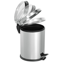 EFORMETAL Rozsdamentes acél pedálos szemetes, záródás csillapítóval, 20L, fényes szemetes