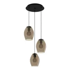  EGLO 390161 függeszték 3xE27 fek/barna-átl. Estanys 1 világítás