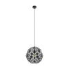 EGLO 39618 Függeszték E27 1x60W 41cm fek Skoura1