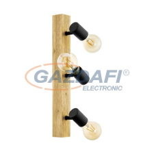 EGLO 98113 Fali/mennyezeti lámpa E27 3x60W tölgy/fekete Townshend3 világítás