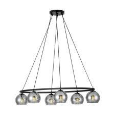 EGLO Daguella fekete-füstszürke függesztett lámpa (EGL-39578) E14 6 izzós IP20 világítás