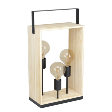 EGLO FAMBOROUGH fekete-barna asztali lámpa (EG-43416) E27 3 izzós IP20 világítás