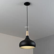 EGLO Magyarország Kft. Függesztett lámpa, 28 cm, fekete-fa (Sabinar) világítás