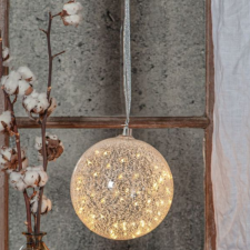 EGLO Magyarország Kft. Karácsonyi üveggömbbe zárt fényfüzér, 20 cm (Glow snow) karácsonyi dekoráció