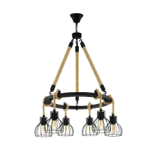 EGLO RAMPSIDE  fekete-barna függesztett lámpa (EG-43194) E27 6 izzós IP20 világítás