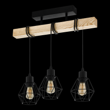 EGLO TOWNSHEND5 MENNYEZETI LÁMPA E27 3X60W IP20 55X20X35CM FEKETE/FA világítás
