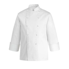 egochef Szakácskabát, cukrászkabát - fehér, hosszú ujjú, 100% pamut - EGOCHEF munkaruha