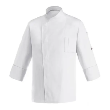 egochef Szakácskabát - fehér, hosszú ujjú, rejtett patentos, karcsúsított munkaruha
