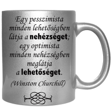 Egy pesszimista... Egy optimista... – Bögre, változtatható felirattal, exkluzív színekben bögrék, csészék