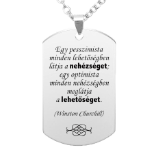 'Egy pesszimista... Egy optimista...' medál lánccal, választható több formában és színben nyaklánc