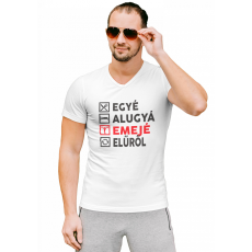  Egyé Alugyá Emejé Elűről - Férfi V Nyakú Póló