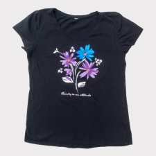 egyéb Fekete, virágos felső gyerek póló