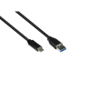 egyéb Good Connections GC-M0130 USB-A apa - USB-C apa 3.0 Adat és töltőkábel - Fekete (5m) (GC-M0130)
