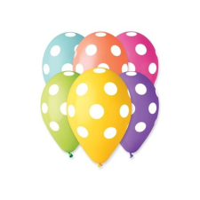 egyéb Gumi lufi, pasztel, pöttyös, 10 db /csomag 30 cm party kellék