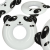 EGYÉB GYÁRTÓ KX4919_2 - panda úszógumi, 80cm, Fehér/Fekete