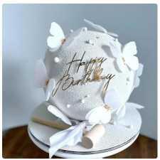 egyéb Happ Birthday torta beszúró, műanyag, arany, 11×7 cm sütés és főzés