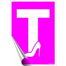 egyéb Információs matrica, 25x17,5 cm, tanuló vezető T betű, női, pink információs címke