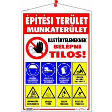 egyéb Információs tábla, 50x35 cm, "Építési terület!" információs címke