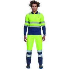 egyéb LEON HV póló hosszú ujjú (sárga/navy, 5XL) munkaruha