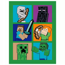 egyéb Minecraft Steve, Alex és a mobok mintájú polár takaró (150 x 200 cm) lakástextília