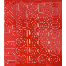 egyéb Öntapadós matrica, 3 cm-es, számlap, piros információs címke