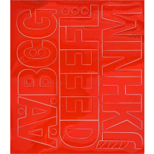 egyéb Öntapadós matrica, 5 cm-es, betűlap, ABC első fele, piros információs címke