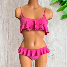 egyéb Pink, fodros bikini gyerek fürdőruha