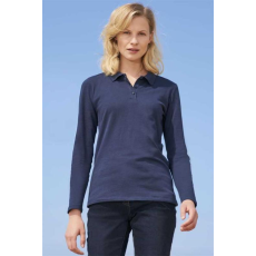 egyéb Póló Sols női hosszú ujjú galléros testhez álló női (100%pamut 180g/m2) white, 2XL