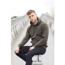 egyéb Pulóver Just Hoods kapucnis unisex (80%pamut 20%poliészter) arctic white, 2XL munkaruha