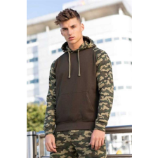 egyéb Pulóver Just Hoods kapucnis unisex (80%pamut) heather grey/jet black, S munkaruha