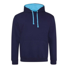 egyéb Pulóver Just Hoods unisex, jet black/sapphire blue, 2XL munkaruha