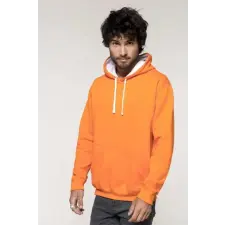 egyéb Pulóver Kariban kapucnis férfi, light royal blue/yellow, S munkaruha